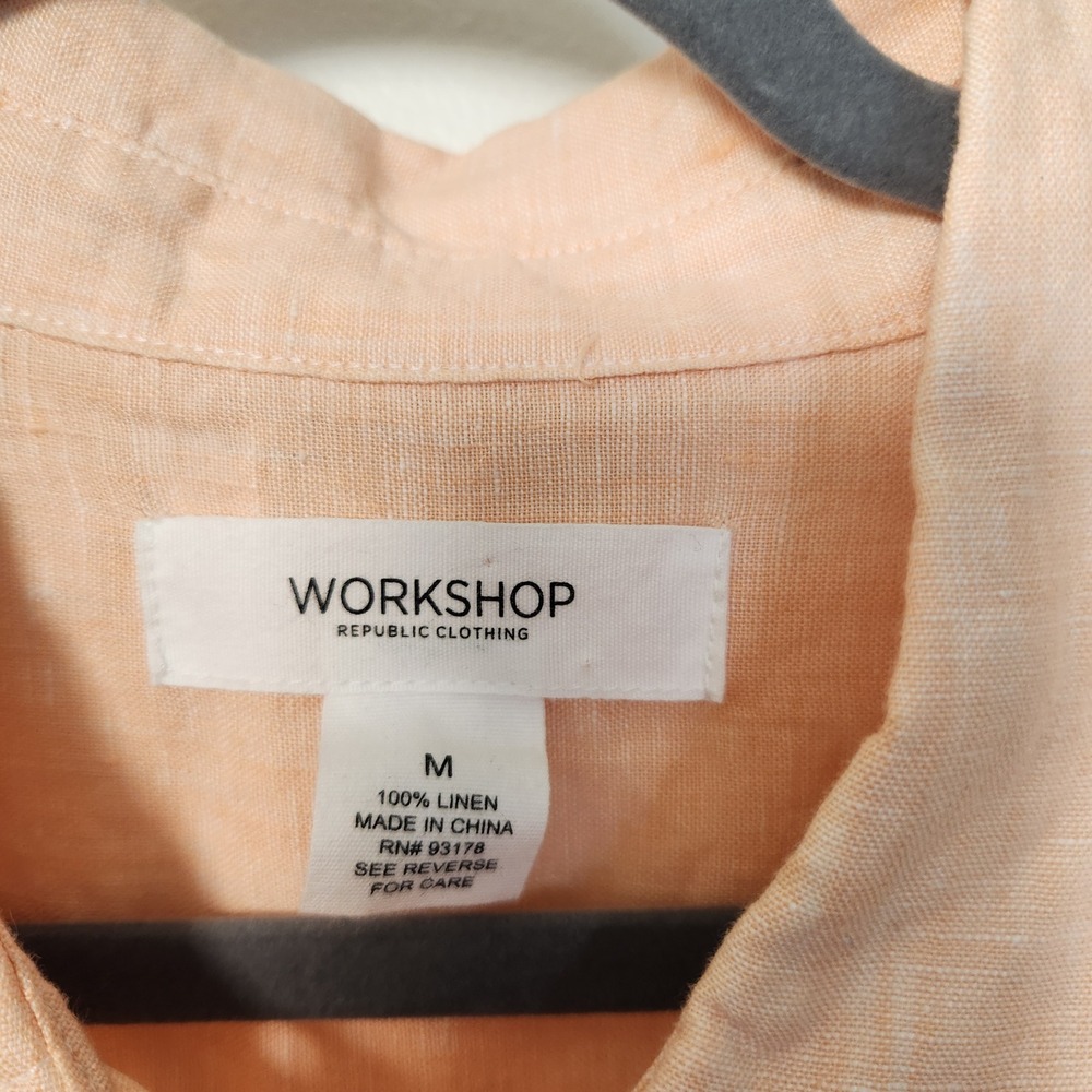Workshop Republic Clothing Women's‎ Med 100% Linen Button Down Shirt Coastal - Picture 2 of 9